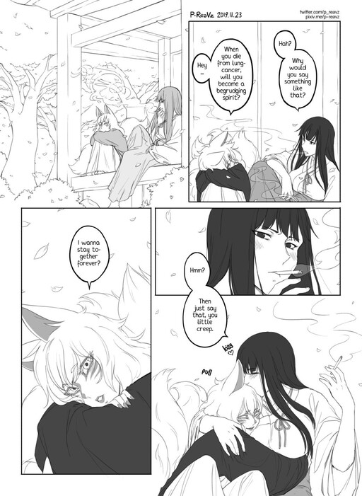 Cover of A No-Nonsense Shrine Maiden and a Kitsune That Likes to Visit Her